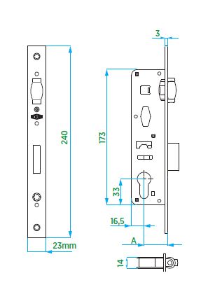 CERRADURA VORNE RODILLO Y PALA  ENT.30 VORNE EUR
