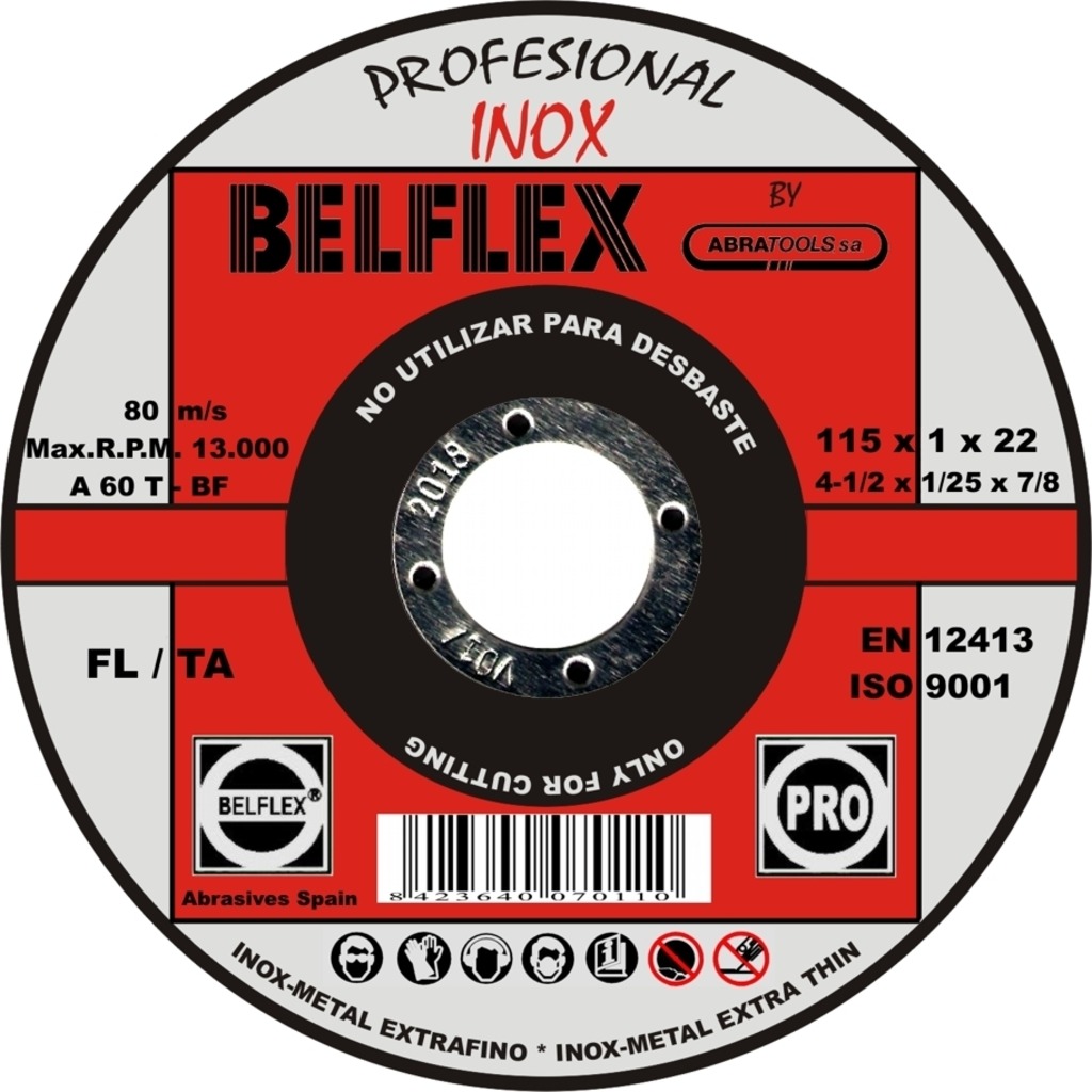 DISCO CORTE EXTRAFINO 115X1X22 A60TBF INOX