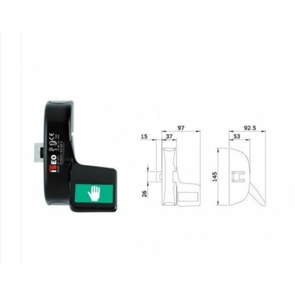 ANTIPANICO PAD"IDEA" 1 PTO.NEGRO.PULSADOR