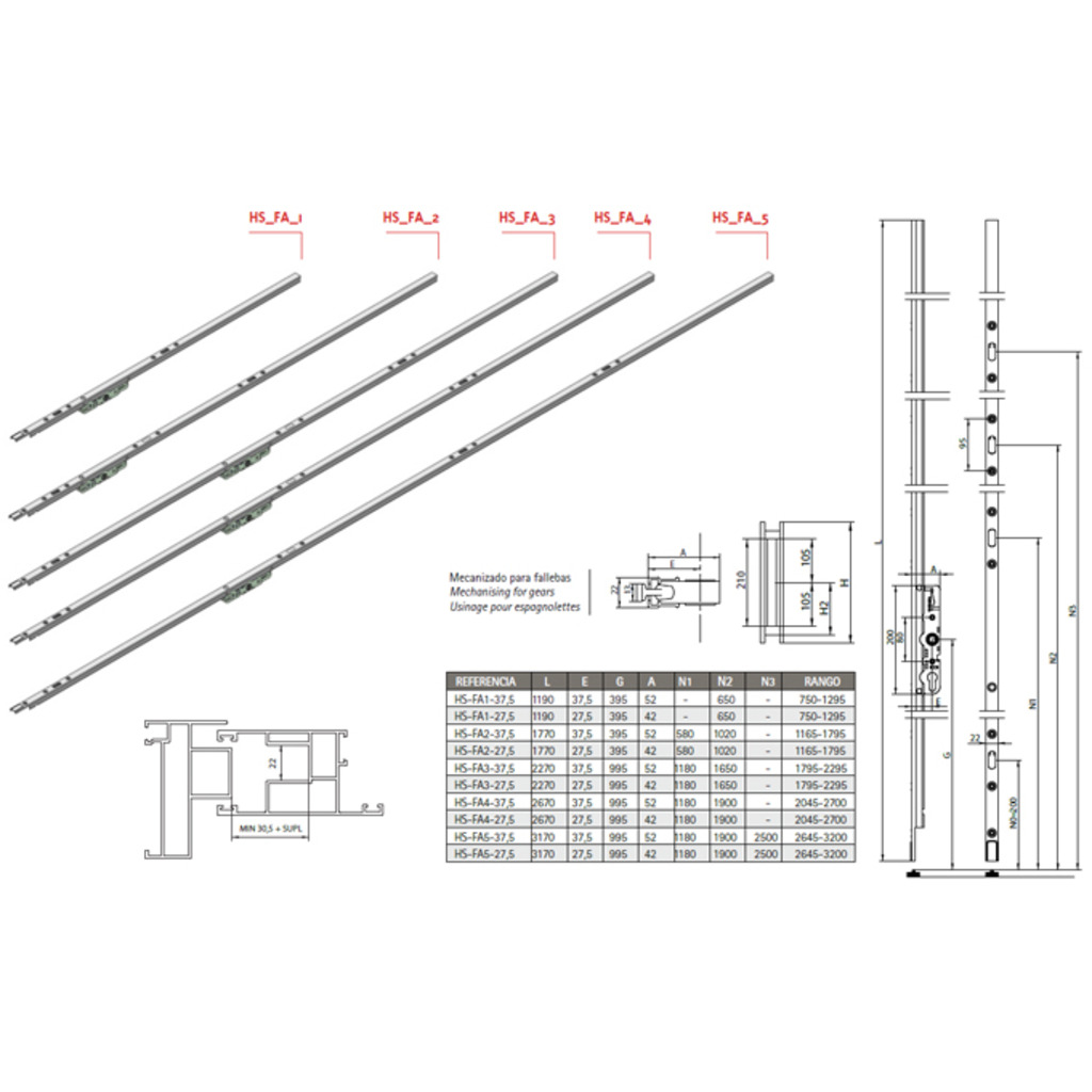 FALLEBA 2 CORREDERA ELEVABLE 1165-1795