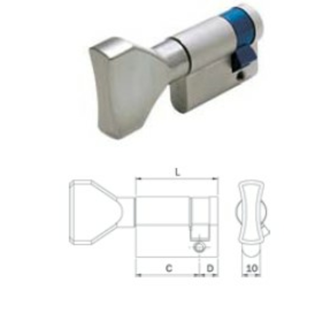 BOMBILLO ISEO F5 POMO PLANO 50X10 NIQUEL LEVA 30º