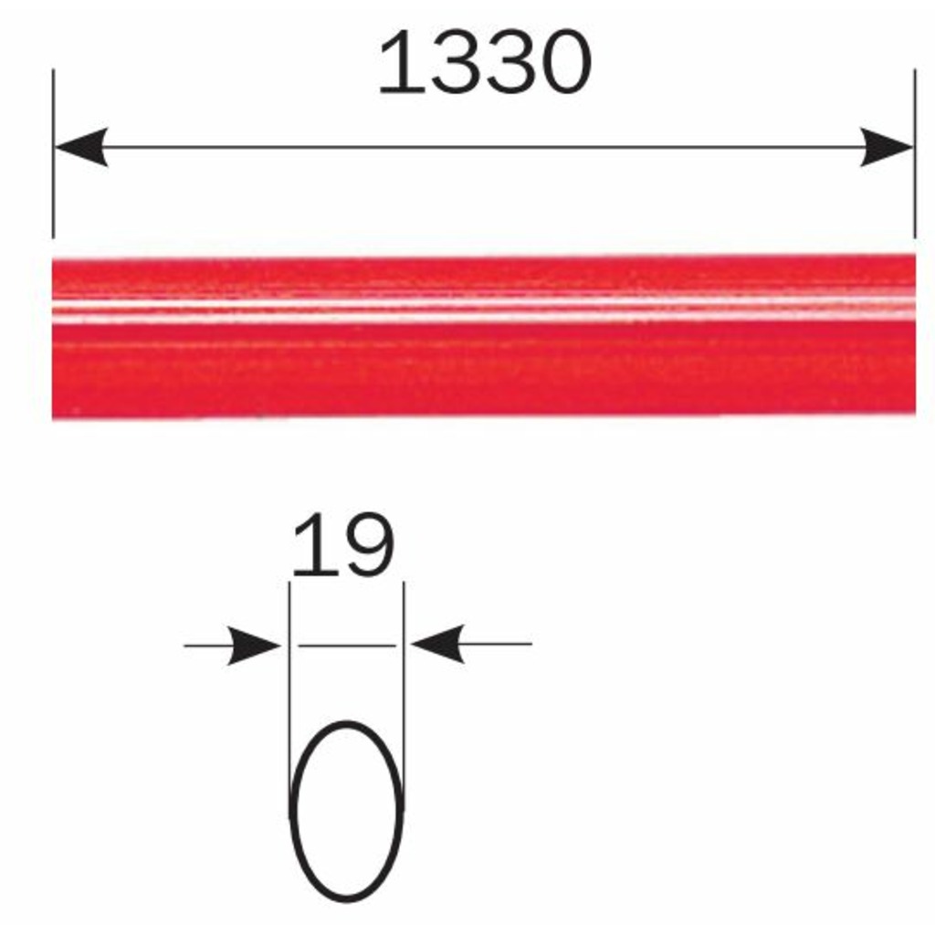 BARRA HORIZ GRIS METAL OVAL L=1130 "IDEA"
