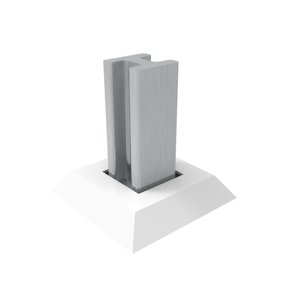 BASE PARA TUBO EN BRUTO 30X30 CON TAPA BLANCO