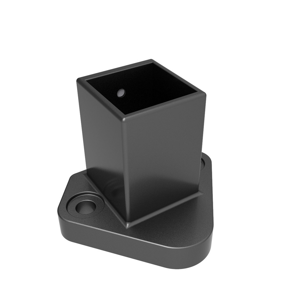 BASE PARA TUBO 40X40 C/PRISIONERO NEGRO