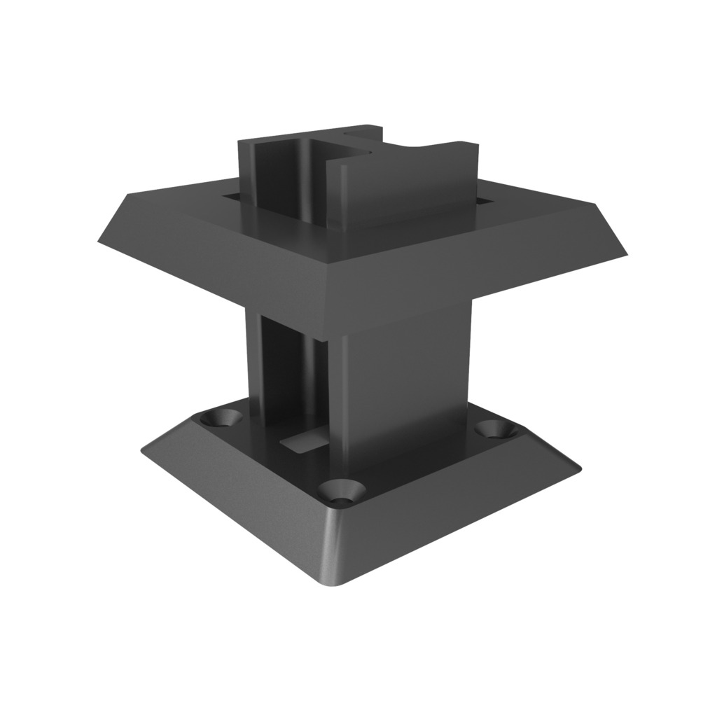 BASE PARA TUBO EN BRUTO 40X40 CON TAPA INOX