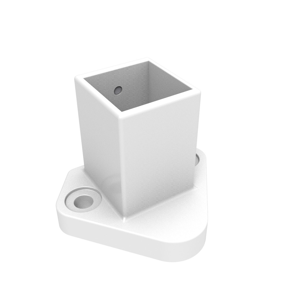 BASE PARA TUBO 40X40 C/PRISIONERO BLANCO