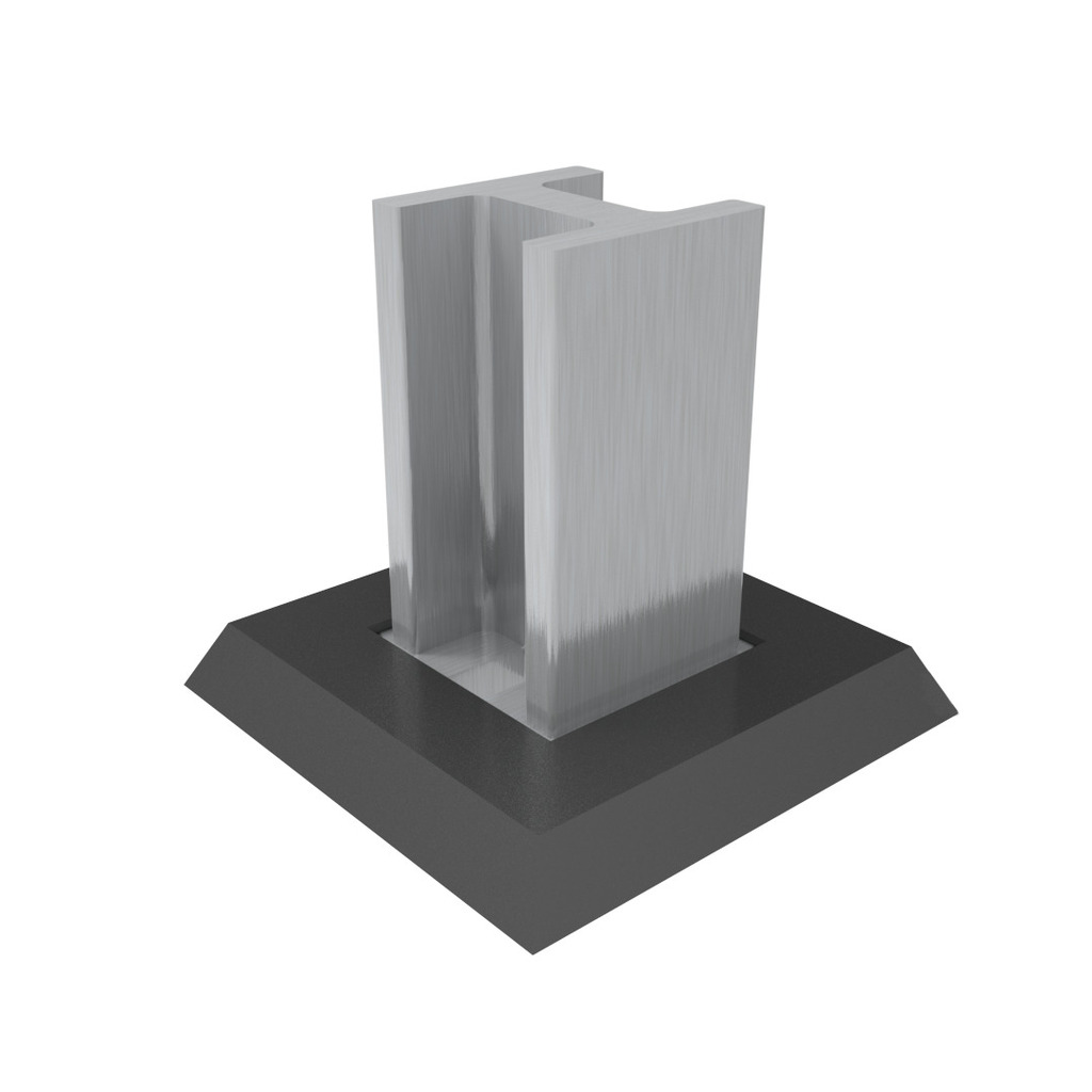 BASE ALUMINIO 40X40 BRUTO CON TAPA RAL