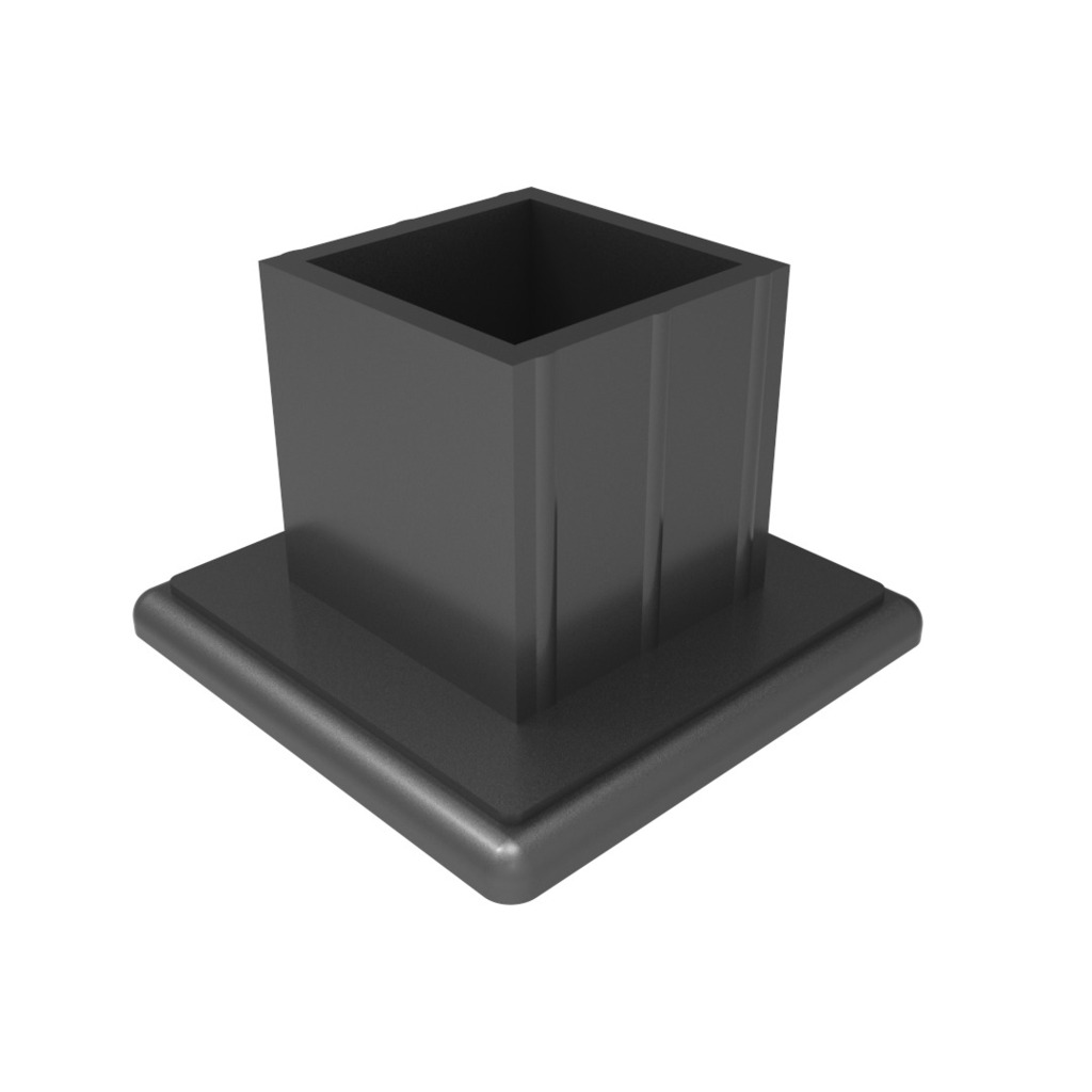 BASE ALUMINIO 60x60 TUBO EXT. NEGRO