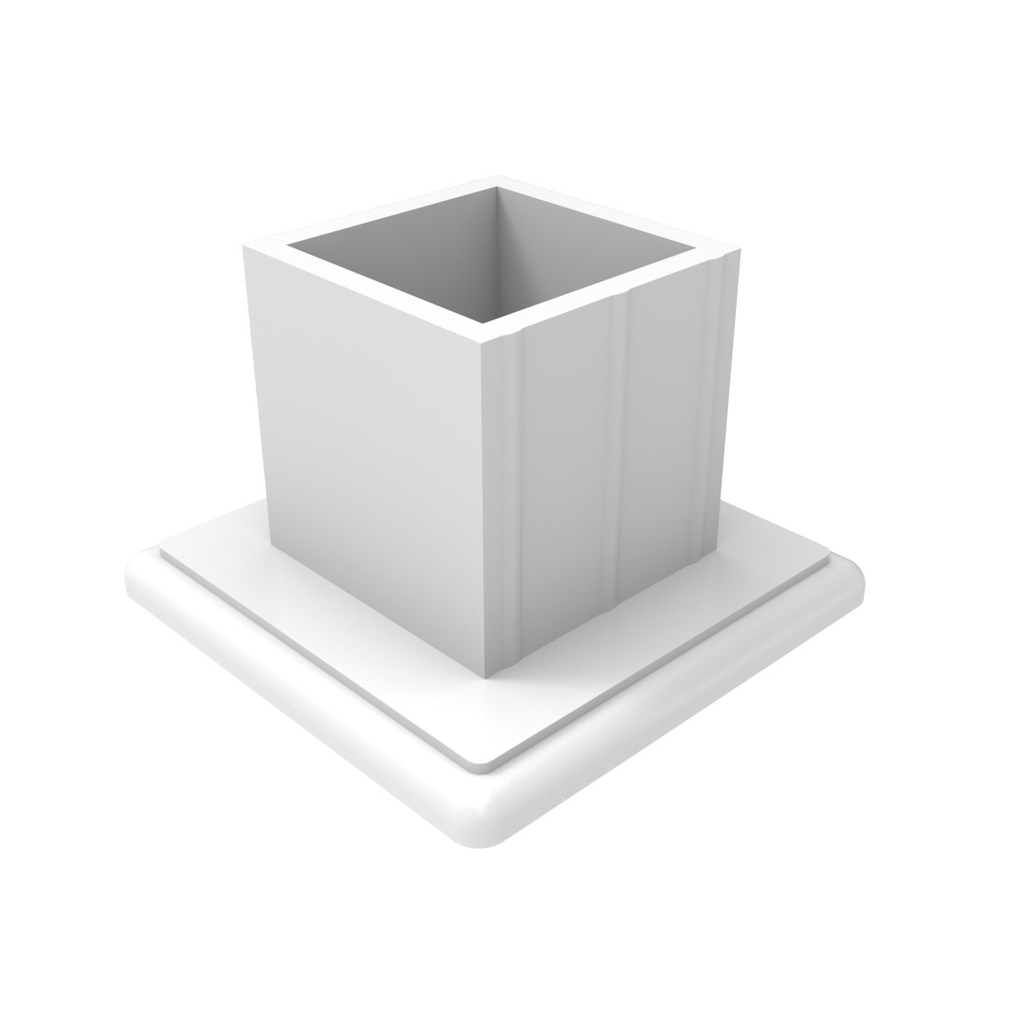 BASE ALUMINIO 60x60 TUBO EXT. BLANCO