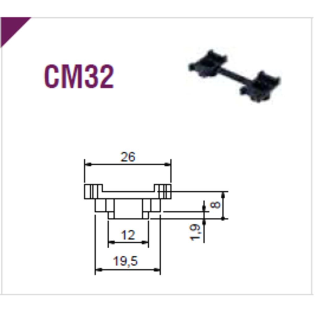 CALZO CM-32 26X8MM P/MULTIPUNTO NEGRO