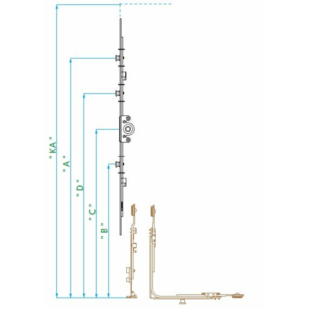 CREMONA VORNE OB C.F.15.5/1651-1900/600 2BULONES  CREMONA VORNE OB C.F.15.5/1651-1900/600 2BULONES