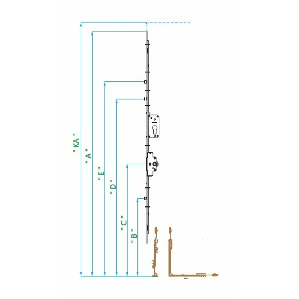 CREMONA VORNE OB C.F.C/LLAVE 30/1851-2100/1000 2BU  CREMONA VORNE OB C.F.C/LLAVE 30/1851-2100/1000 2BU