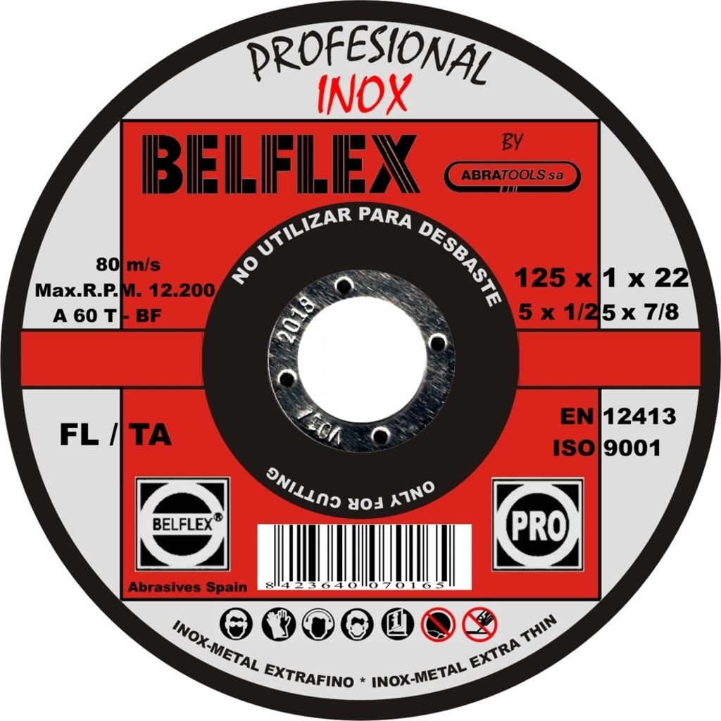 DISCO CORTE EXTRAFINO 125X1X22 A60TBF INOX