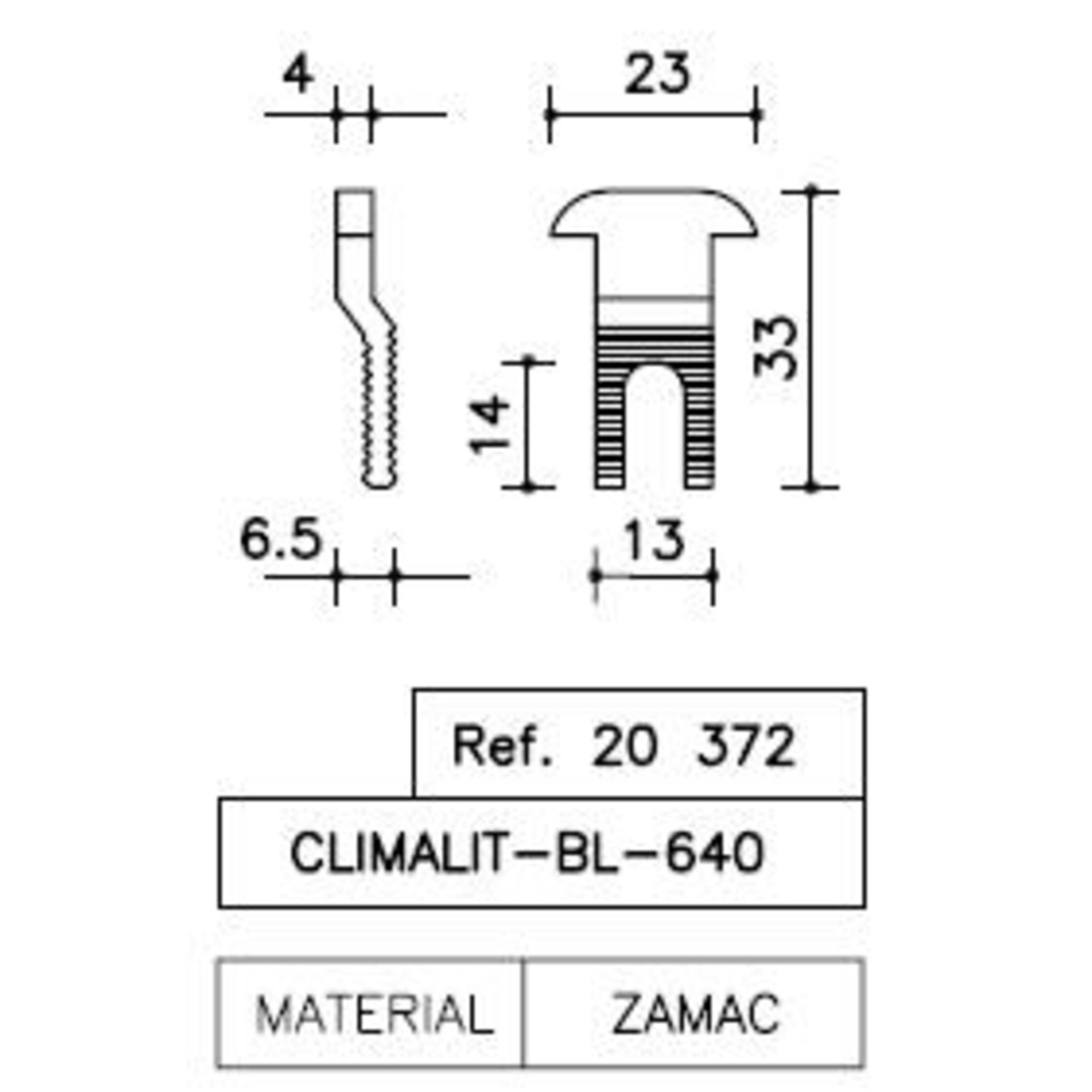 ENGANCHE SA HOJA CLIMALIT 640-BL-2300 ENGANCHE SA HOJA CLIMALIT 640-BL-2300
