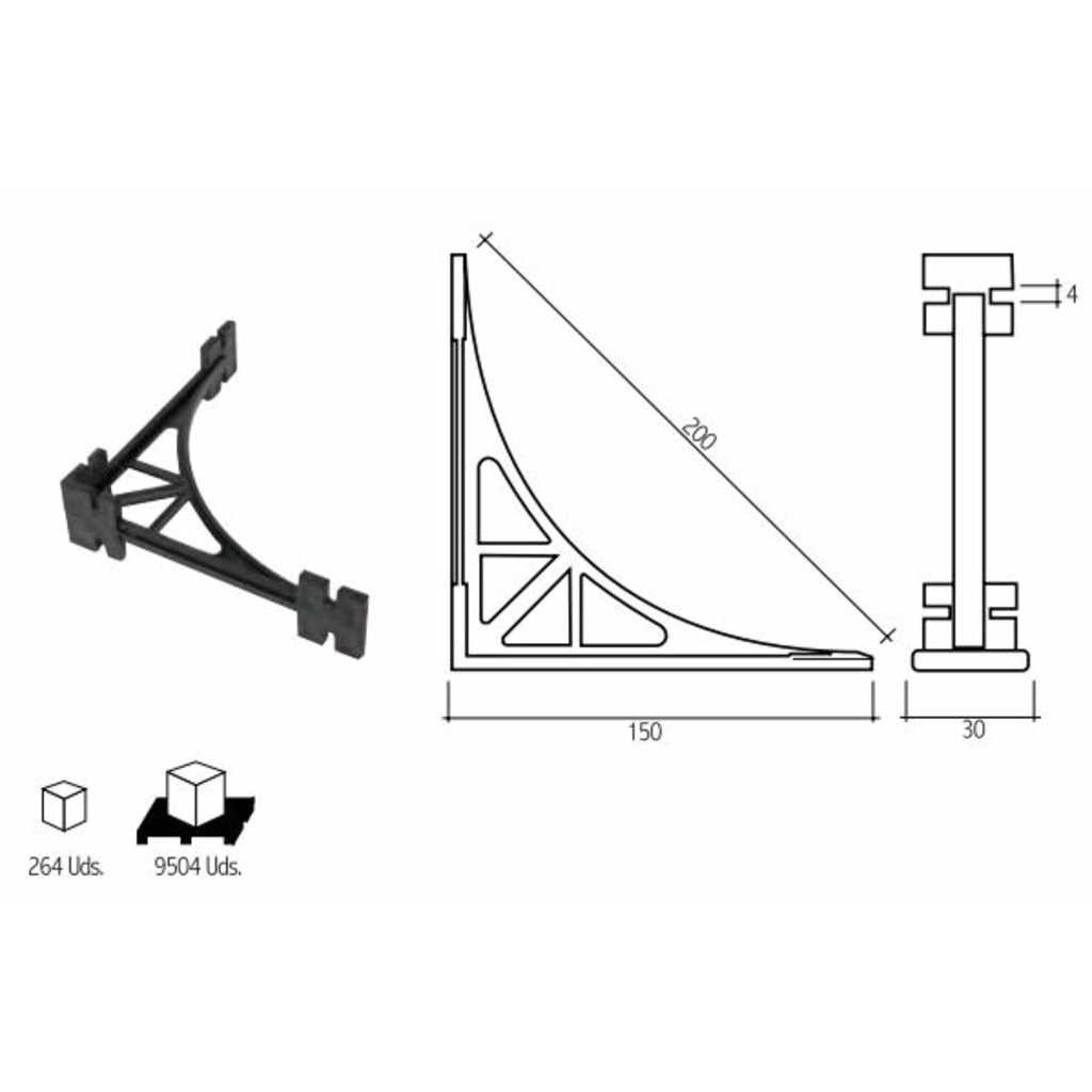 ESCUADRA CARTABON PREMARCO 15CM NYLON  ESCUADRA CARTABON PREMARCO 15CM NYLON