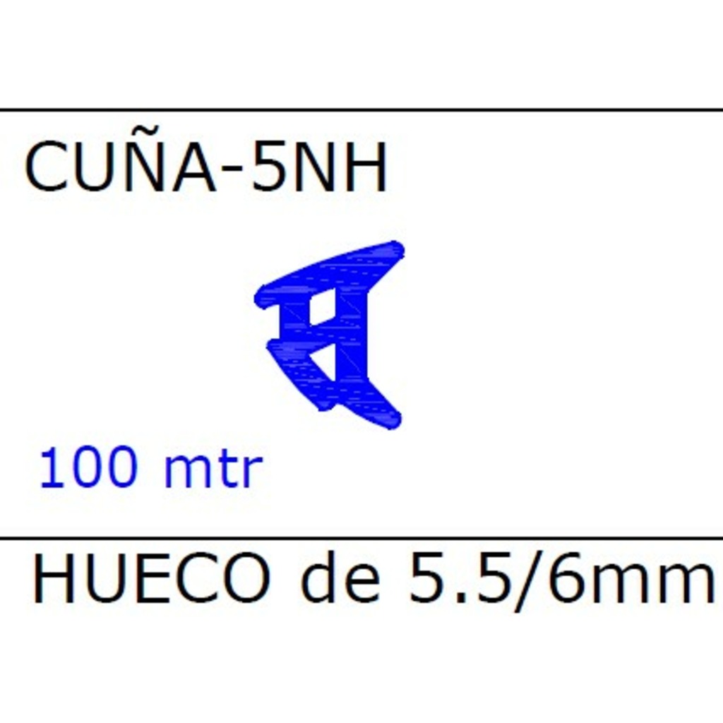 GOMA CUÑA EPDM 5N HUECO 5.5 - 6 MM
