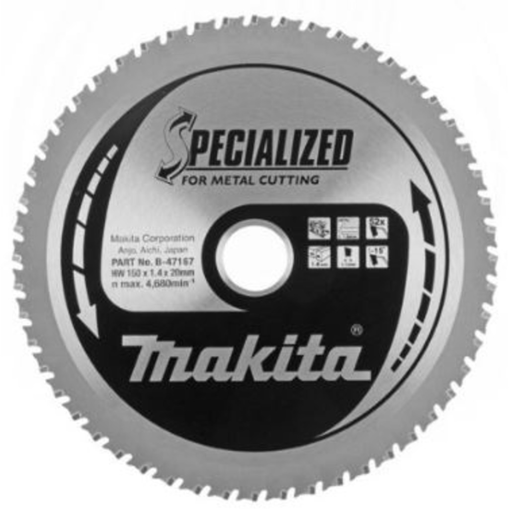 B-47167 DISCO HM METAL FINO 150X20X52T MAKITA  B-47167 DISCO HM METAL FINO 150X20X52T MAKITA