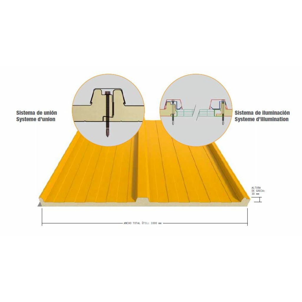 METRO PANEL CUBIERTA DE 50MM VERDE/BLANCO
