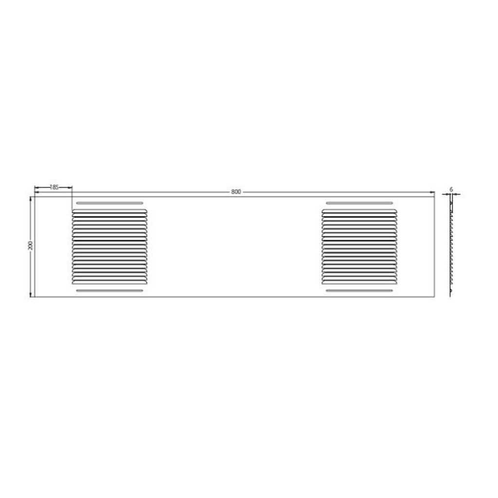 REJILLA ZOCALO 80X20 2G PLATA  REJILLA ZOCALO 80X20 2G PLATA