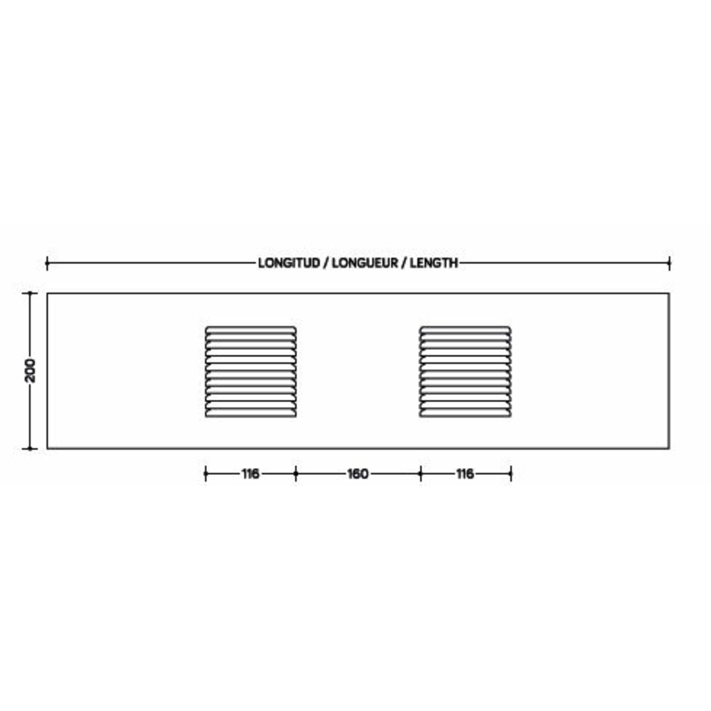 REJILLA VENTILACION 200X800 RAL  REJILLA VENTILACION 200X800 RAL
