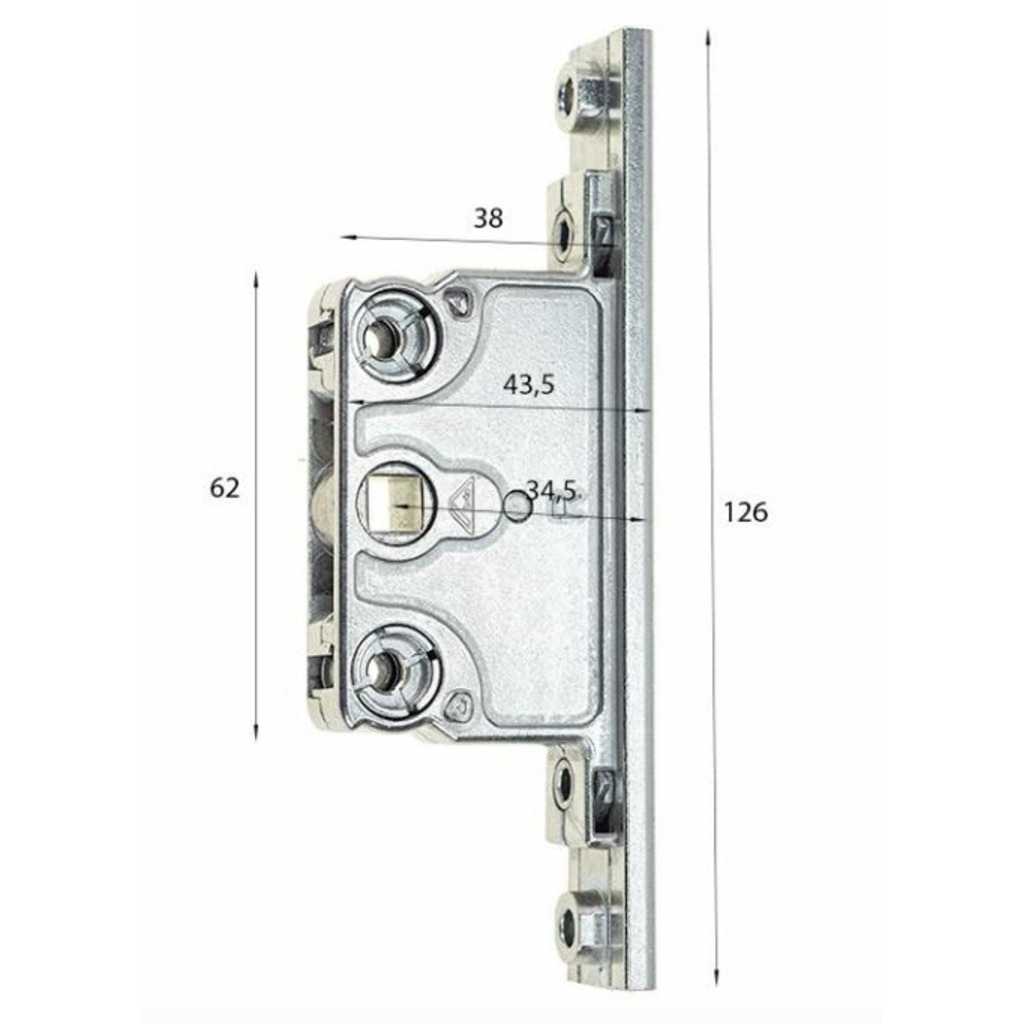 CREMONA AGUJA 30MM. ALUMINIO BIDIRECCIONAL