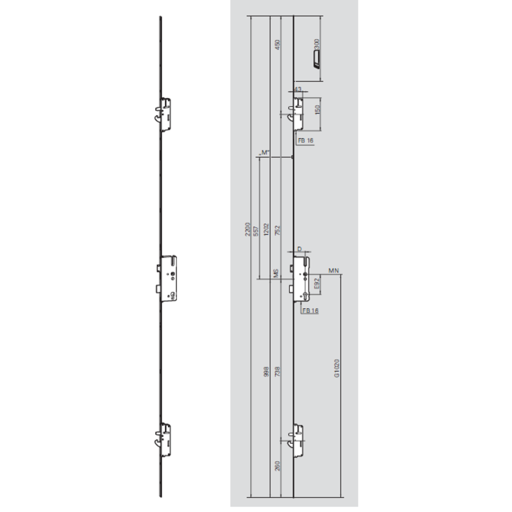CERRADURA C600 COMBI 2592P8 2200F3X16SIL2C 0203