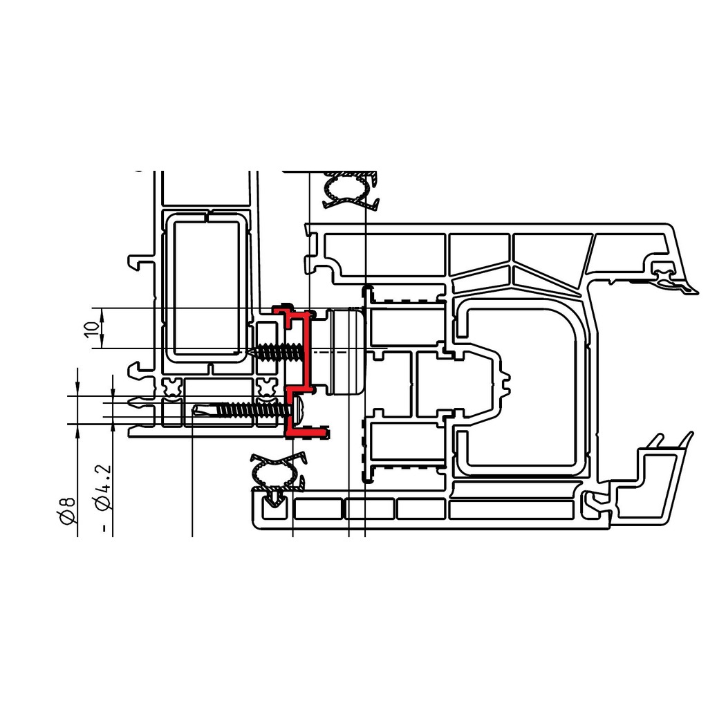 PERFIL ADAPTADOR MARCO INOWA 5800 R011 PLATA