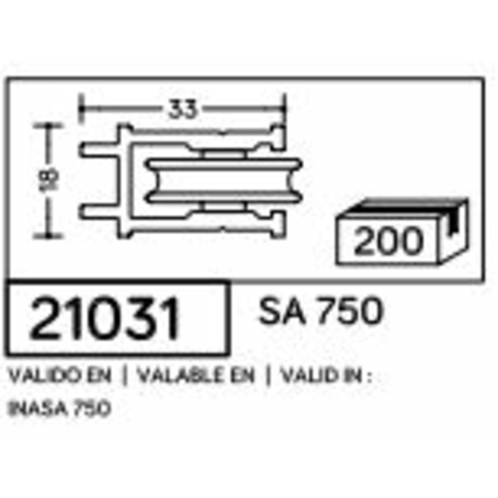 RUEDA SA-750 AL.RODAMIENTO 6MM