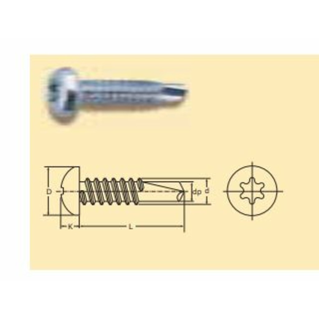TORN. 3.5 X 9.5 PLATA DIN A85T TORX