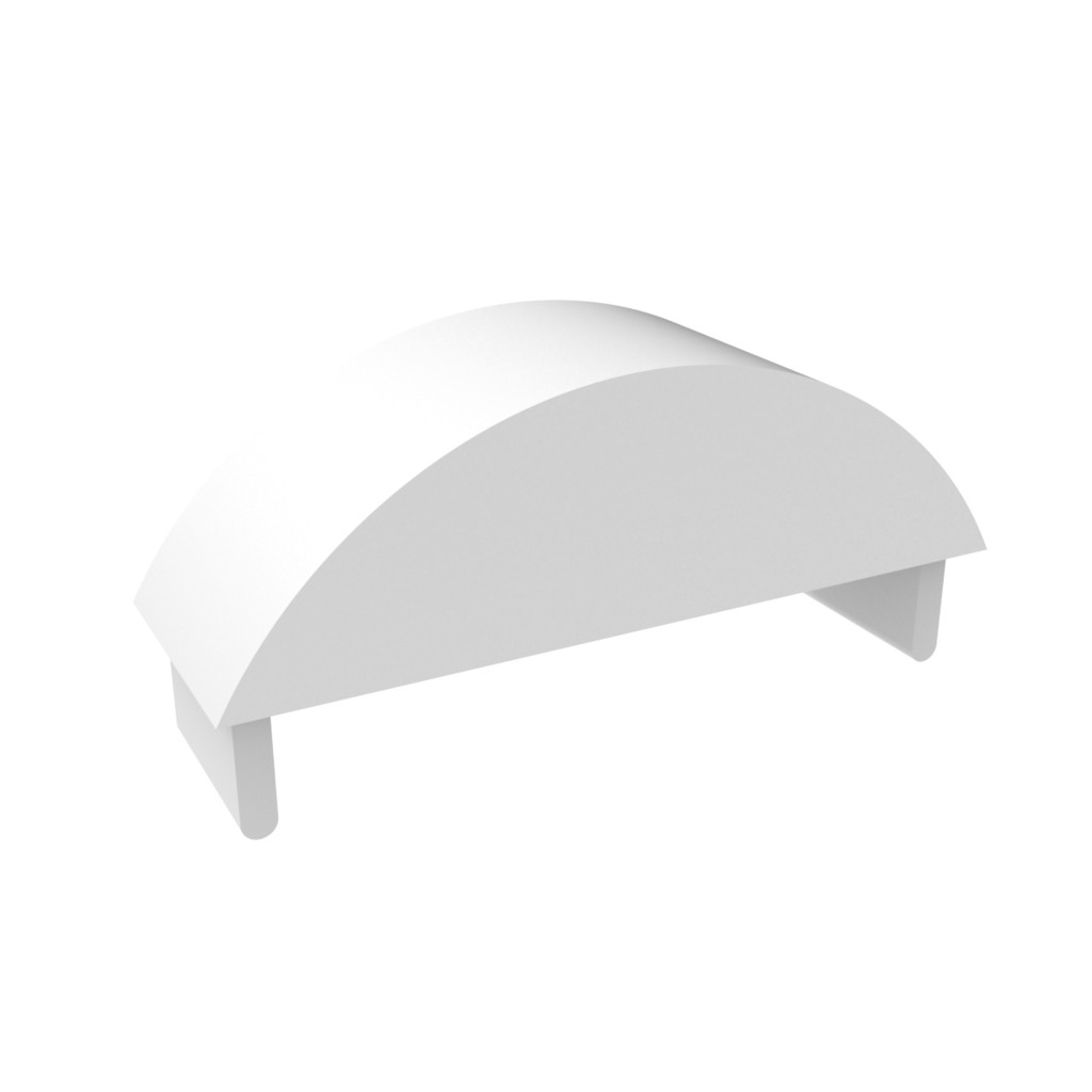 TAPA ALUMINIO MEDIA LUNA 60X20 BLANCO  TAPA ALUMINIO MEDIA LUNA 60X20 BLANCO