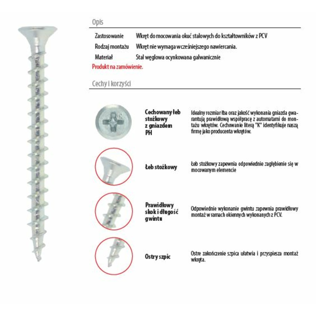 TORN. PVC 4.0 X 35 ZINCADO WK ESTRIAS  TORN. PVC 4.0 X 35 ZINCADO WK ESTRIAS
