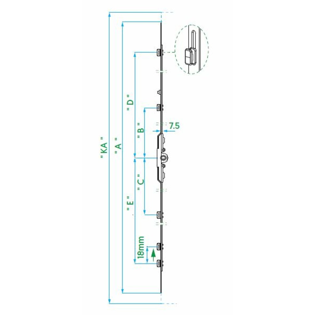 CREMONA CORREDERA VORNE C.V.7.5/800-1000 2BULONES
