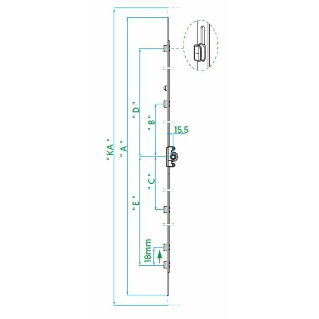 CREMONA CORREDERA VORNE C.V.15.5/600-800 2BULONES