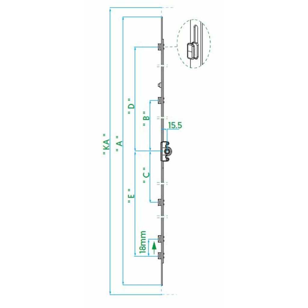 CREMONA CORREDERA VORNE C.V.15.5/1000-1200 3BULONE