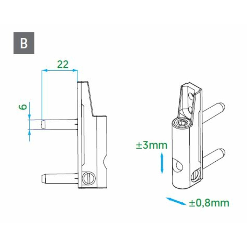 BISAGRA ANGULAR VORNE S-6 3DV 130 kg BISAGRA ANGULAR VORNE S-6 3DV 130 kg