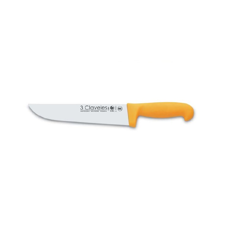 CUCHILLO CARNICERO 18cm 3 CLAVELES AMARILLO