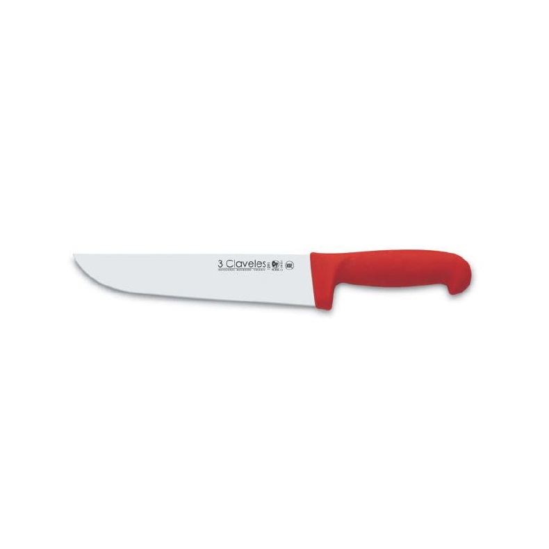 CUCHILLO CARNICERO 18CM 3 CLAVELES ROJO