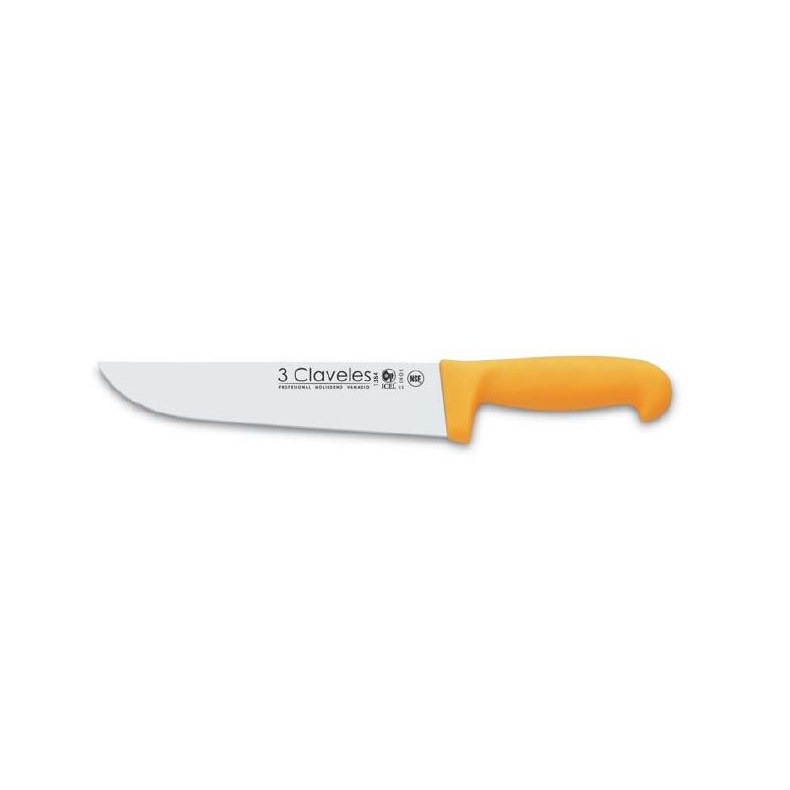CUCHILLO CARNICERO 20cm 3 CLAVELES AMARILLO