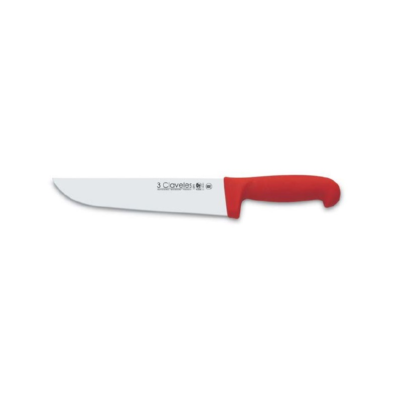 CUCHILLO CARNICERO 20cm 3 CLAVELES ROJO