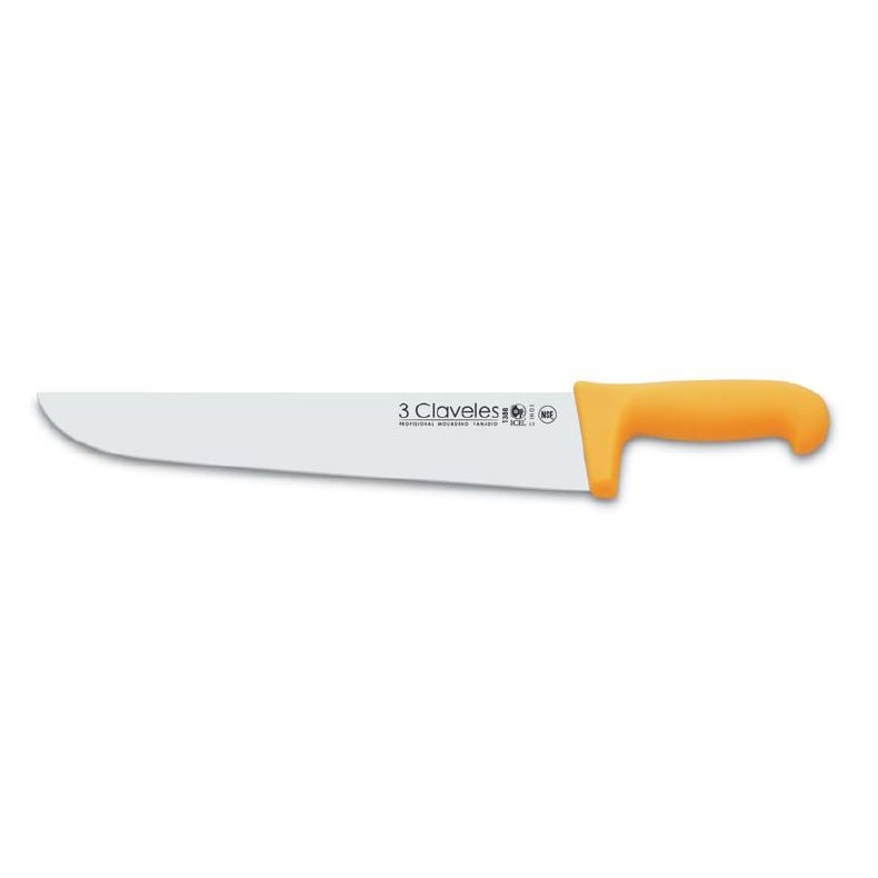 CUCHILLO CARNICERO 24cm 3 CLAVELES AMARILLO