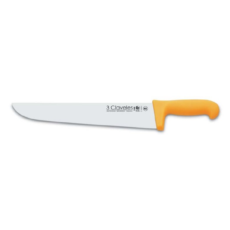 CUCHILLO CARNICERO 30cm 3 CLAVELES AMARILLO