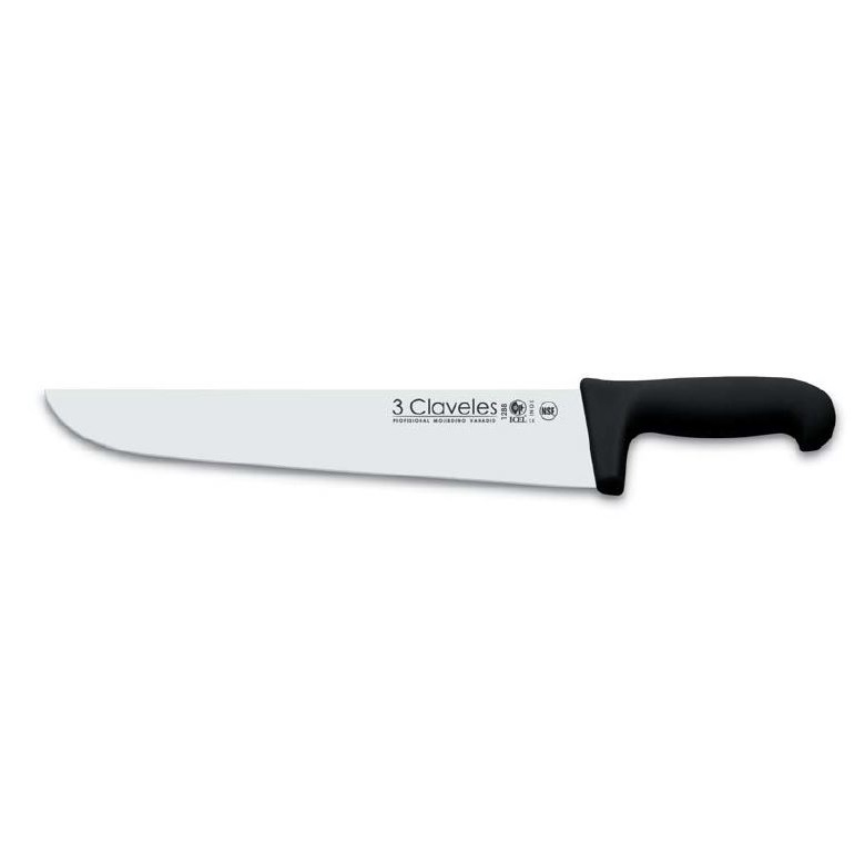 CUCHILLO CARNICERO 30cm 3 CLAVELES  NEGRO