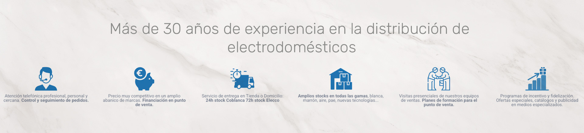 Más de 30 años de experiencia en la distribución de  electrodomésticos