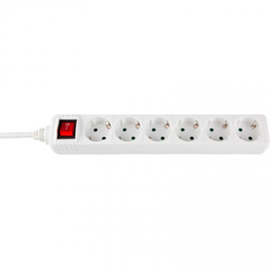 REGLETA SILVERSANZ 6 TOMAS BLANCA INTERRUPTOR 1,5M