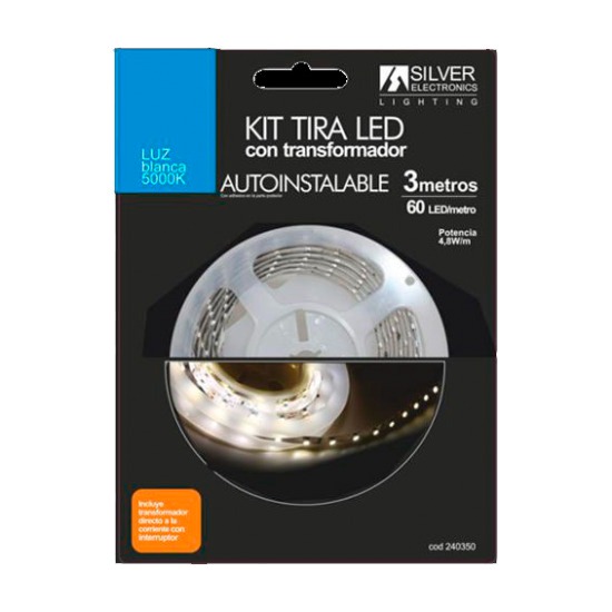 TIRA LED KIT SILVER ELECTRONICS 5000K 300LM 240350