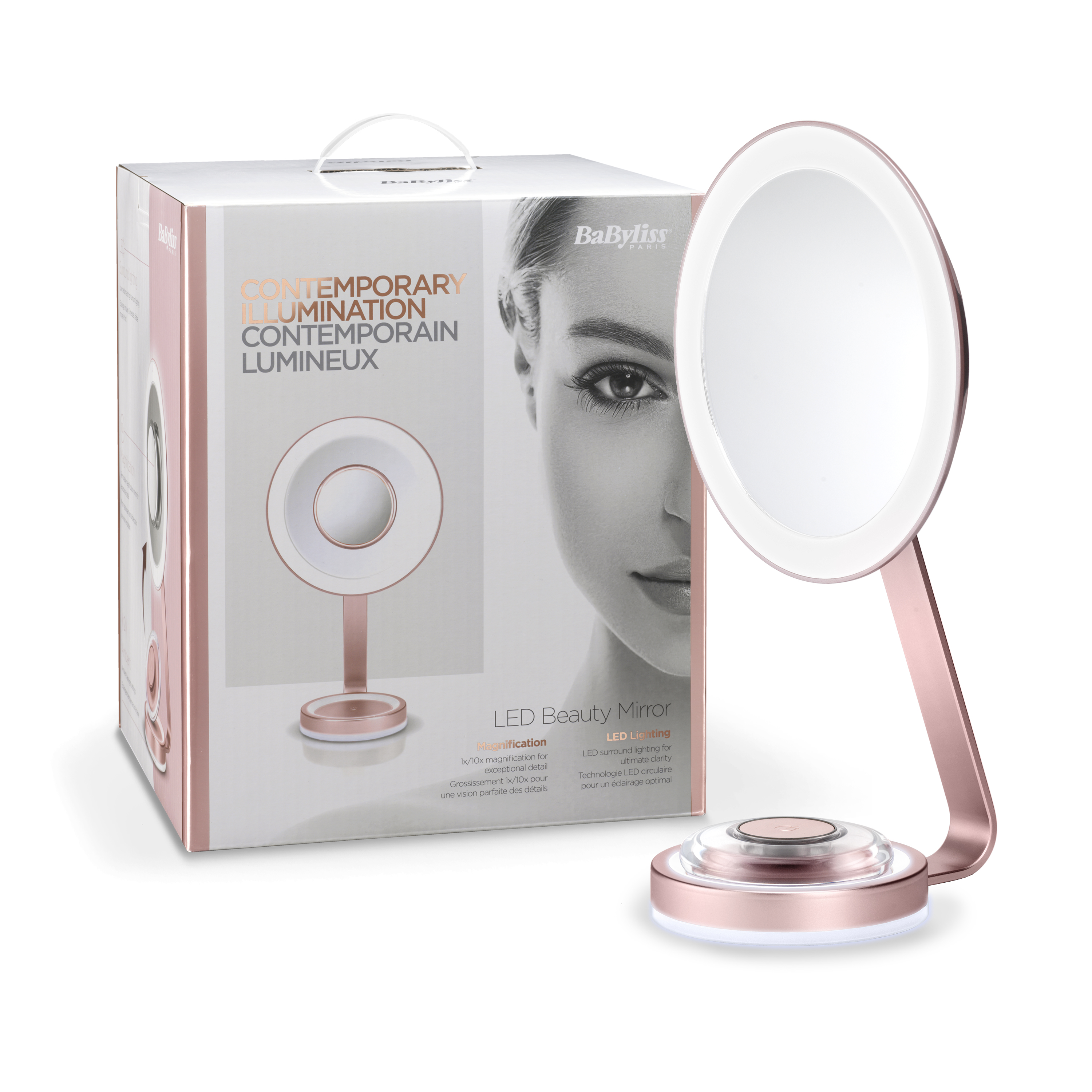 ESPEJO BABYLISS 9450E ROSA LED X10