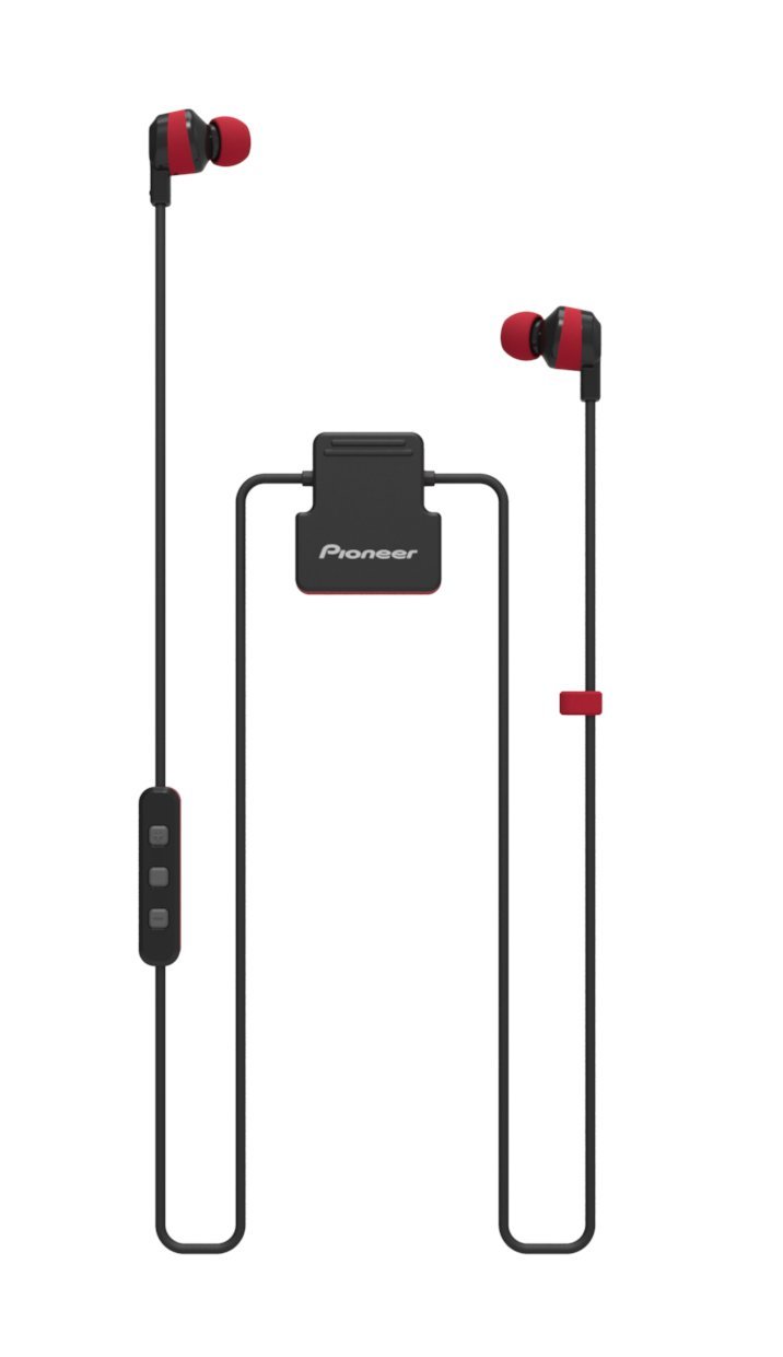 AURICULAR PIONEER SECL5BTR ROJO/NEGRO, DE BOTON, DEPORTIVO