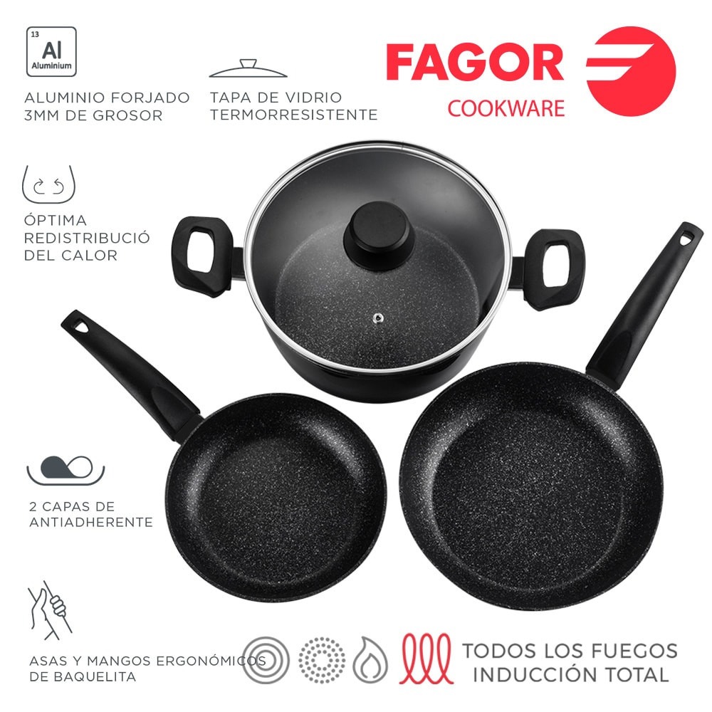 BATERIA COCINA FAGOR VIVANT 2SARTEN 24-20 CAZULA24