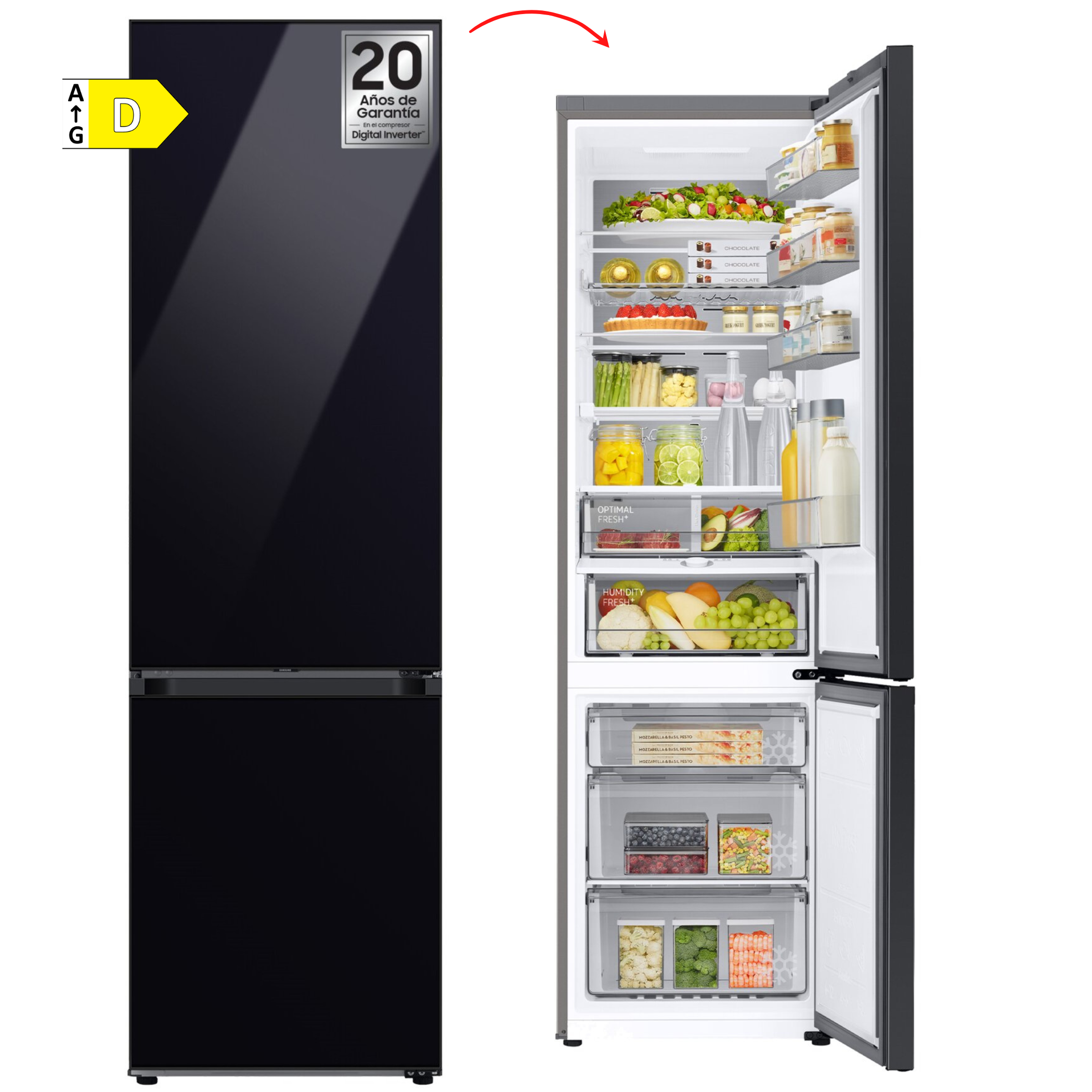 FRICOM. SAMSUNG RB38C7B6D22/EF 203x60 NF NEGRO