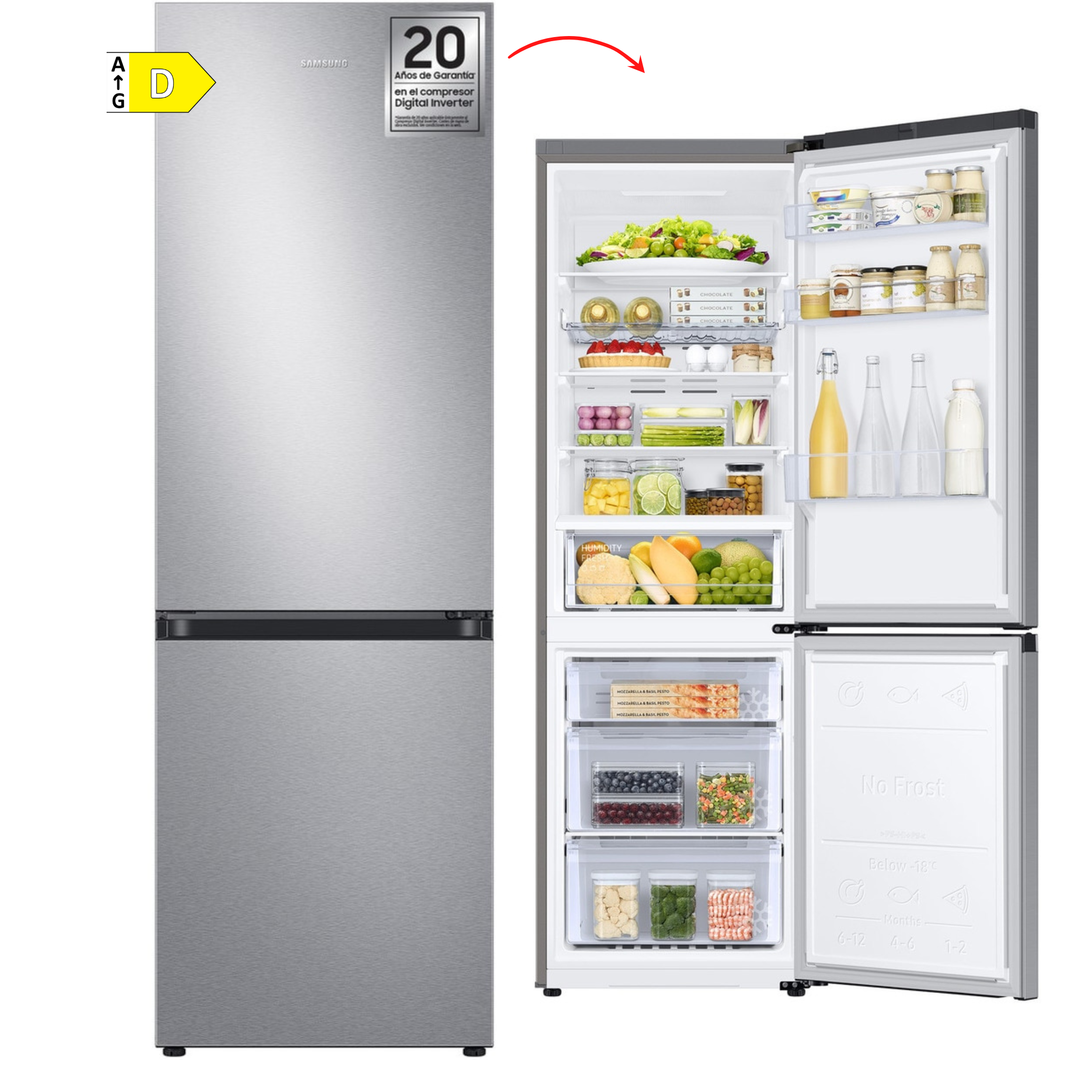 FRICOM. SAMSUNG RB34C602DSA 185x60 NF INOX D